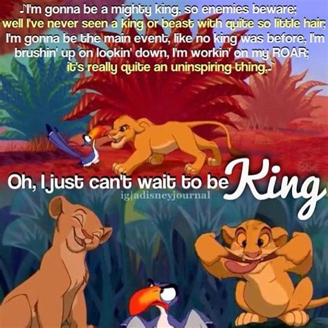 Day 4: Favorite song: I Just Can't Wait to be King. | Lion king, Disney ...