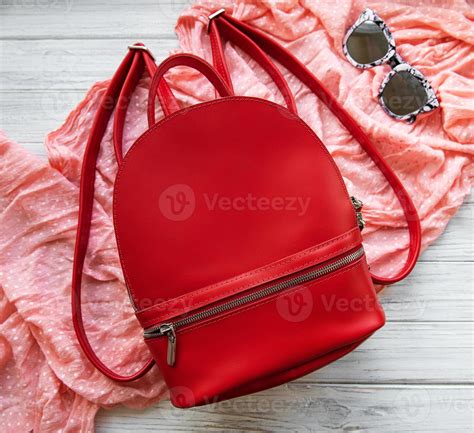 Red leather backpack 4801192 Stock Photo at Vecteezy