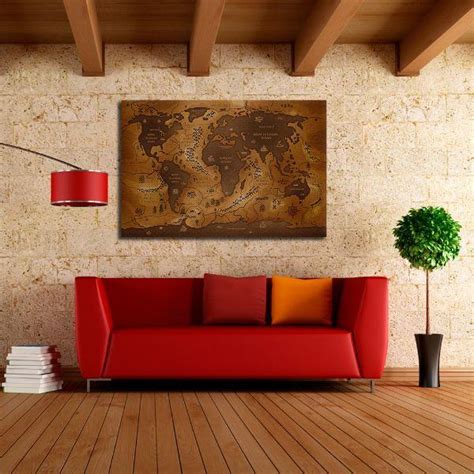 Antique World Map Canvas Wall Art | Brown Old Map Prints – canvasx.net