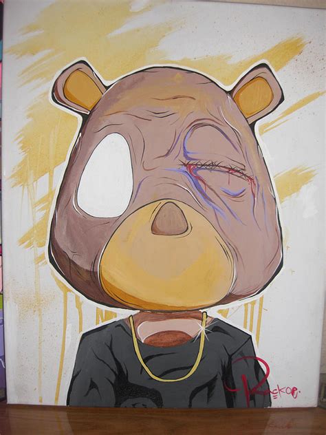 Kanye West Bear Rendition Painting by Rackoe Rako - Pixels