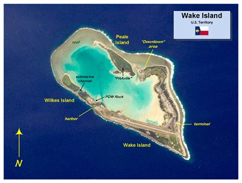 Large detailed Wake Island NASA photo map with marks | Wake Atoll ...