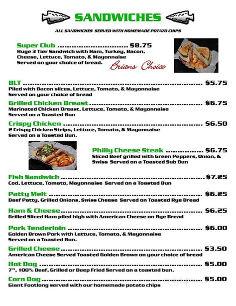 Menu of Arrowhead Bar Grill in Hartford, MI 49057