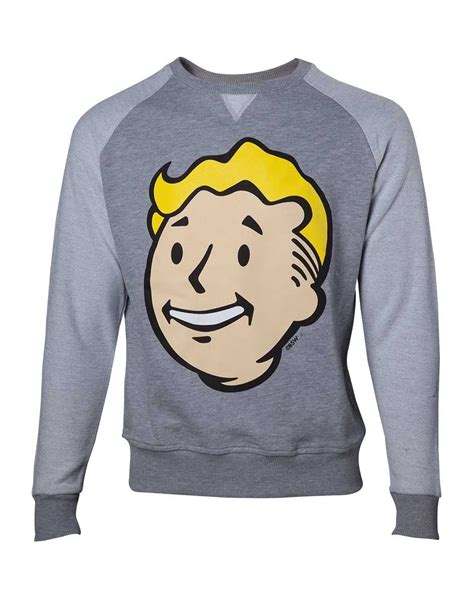 Official fallout 4 vault boy face grey sweater jumper | Fallout 4 vault ...