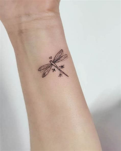 Simple Black Dragonfly Tattoo