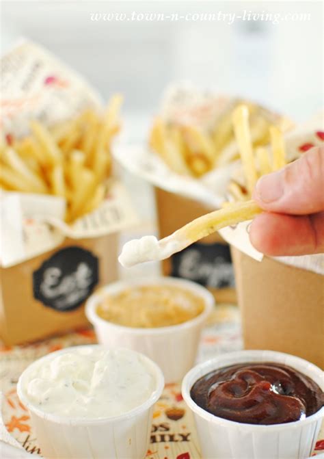 Quick and Easy French Fries with Dipping Sauces - Town & Country Living