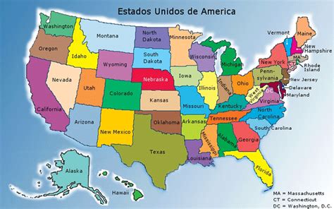 Mapa dos Estados Unidos da América