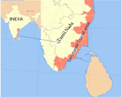 Location map of coastal districts in Coromandel Coast of Tamil Nadu ...