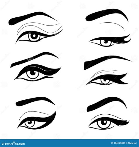 Set of six human eyes stock vector. Illustration of expressions - 104173803