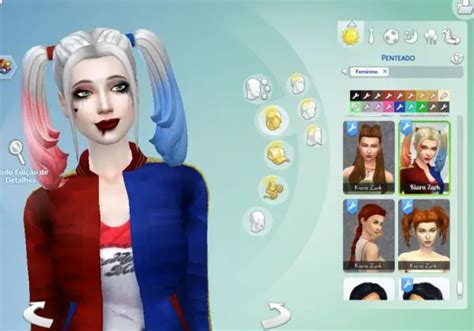 Mystufforigin: Harley Quinn Hairstyle - Sims 4 Hairs