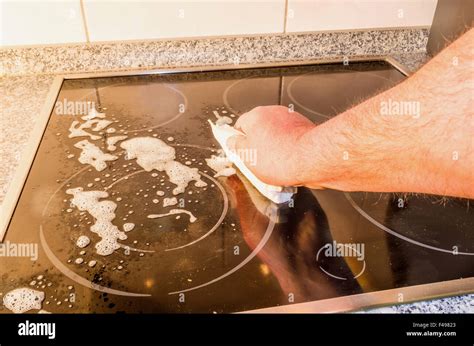 Ceramic hob, induction hob cleaning Stock Photo - Alamy