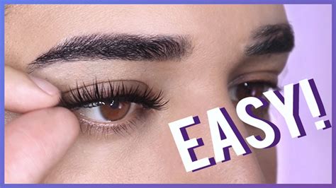 How To Apply False Eyelashes For Beginners - YouTube