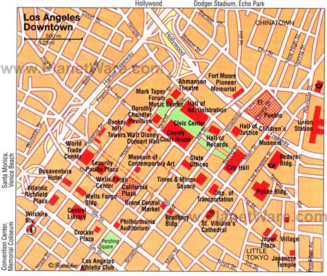 Downtown Los Angeles Attractions Map - Kylie Minetta