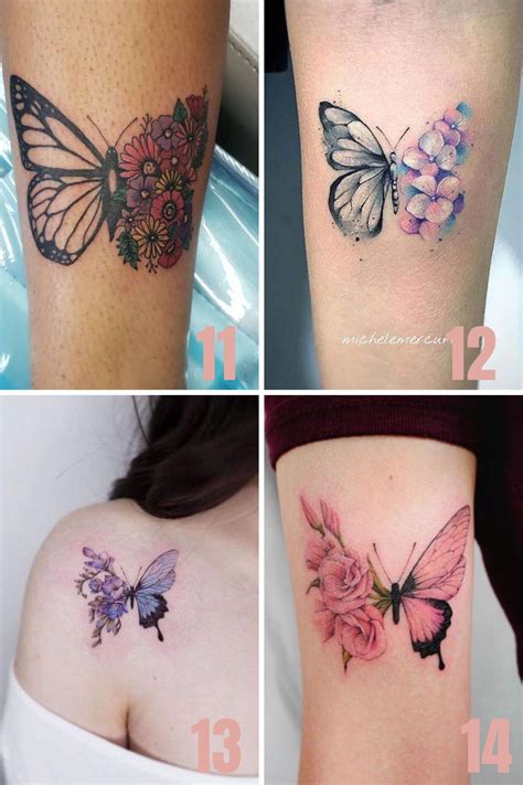 31 Beautiful Half Butterfly Half Flower Tattoo Ideas - tattooglee ...