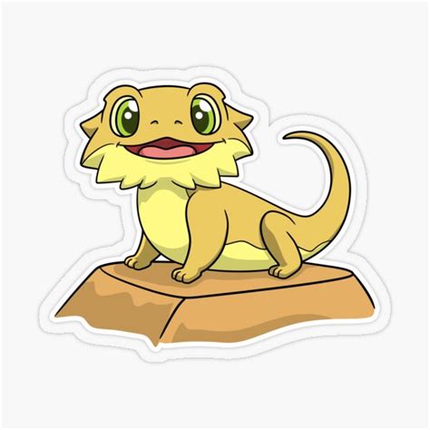 Cartoon Bearded Dragon Stickers | Redbubble