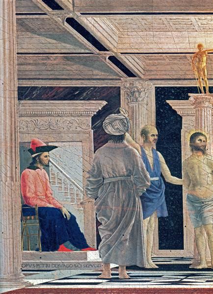 The Flagellation of Christ (detail), c.1465 - Piero della Francesca ...