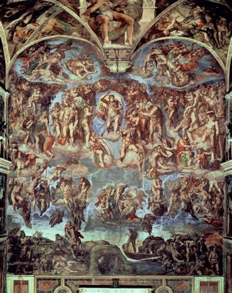 Sistine Chapel, The Last Judgement Mural By Michelangelo Buonarroti ...