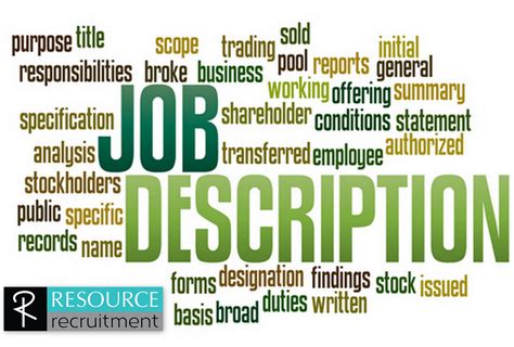 Jobs Descriptions and Job Order Forms - Resource Recruitment