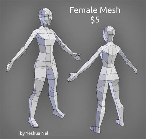 Low poly female model royalty-free 3d model - Preview no. 1 Low Poly ...