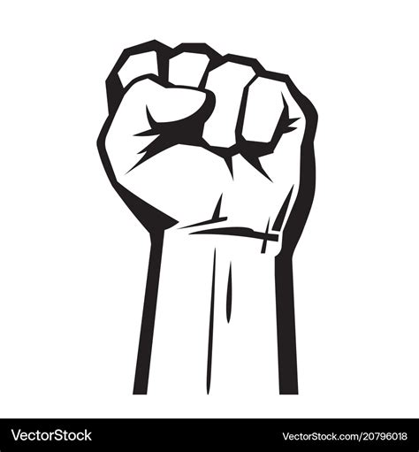 Raised hand with fist Royalty Free Vector Image