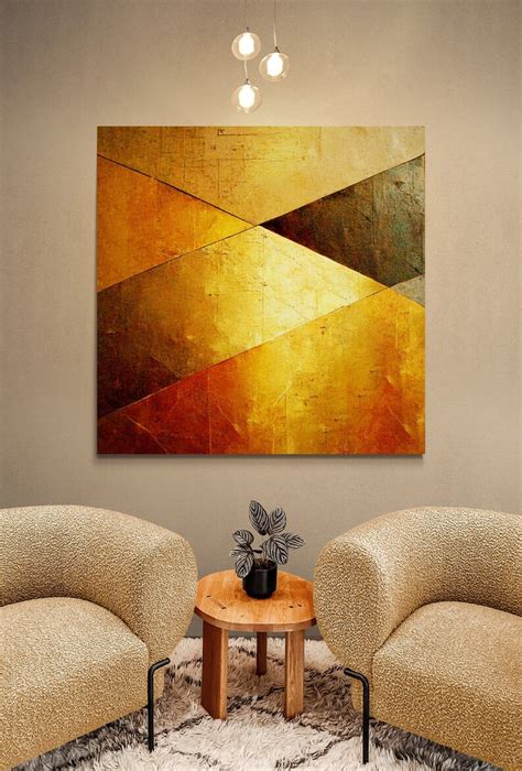 Gold Metal Texture Panels Wall Art Canvas Painting Golden - Etsy