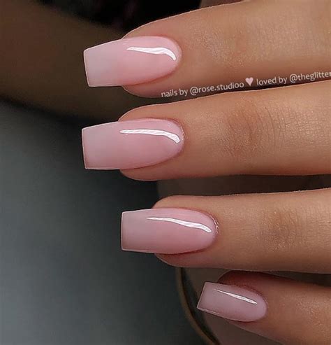 Acrylic Light Pink Nails - Tips Color Short Acrylic Nails