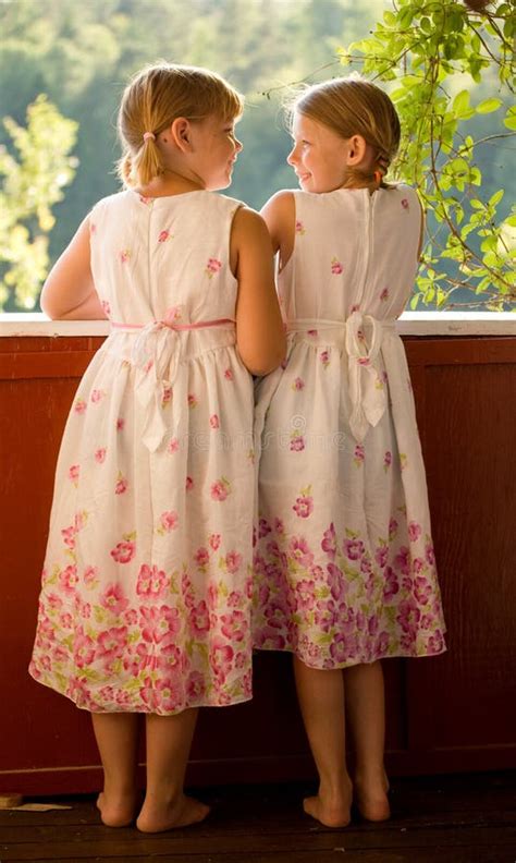 Twin Girls Porch Summer Dresses Stock Photos - Free & Royalty-Free ...