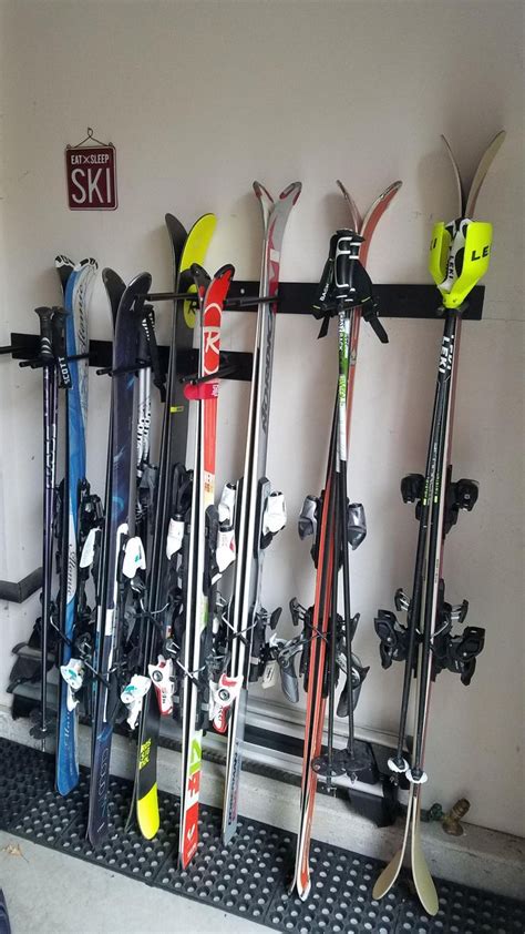 Home Utility Ski Rack | Holds up to 8 Pairs of Skis | Ski storage, Ski ...