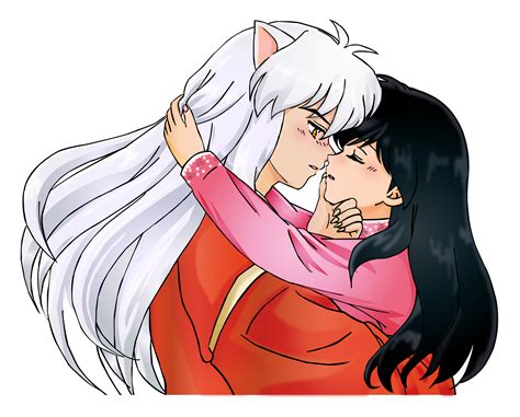 Inuyasha and Kagome kissing by pccinu on DeviantArt