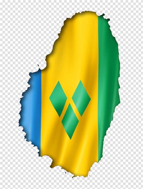 Premium PSD | Saint vincent and the grenadines flag map