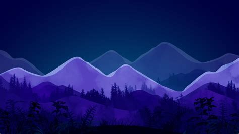 1920x1080 Resolution Mountain Minimalist Night 1080P Laptop Full HD ...