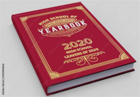 Vintage Yearbook Cover Layout Stock Template | Adobe Stock