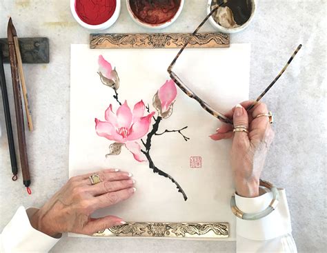 'The Chinese Magnolia' - an Original Brush painting by Nan Rae ...