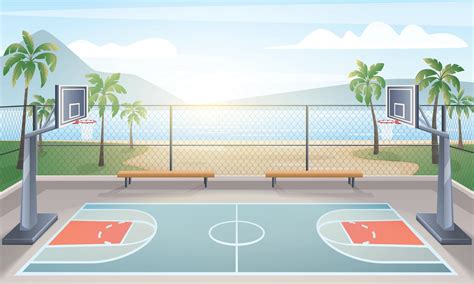 Basketball Court Cartoon Images Basketball Court Clipart Cartoon ...