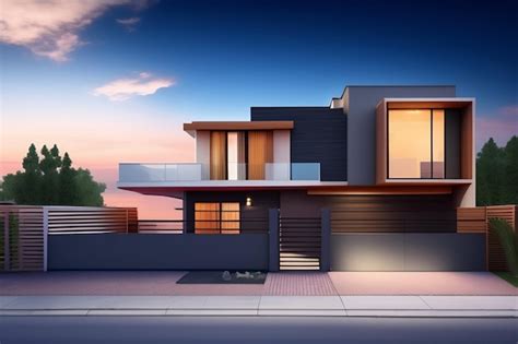 A house with a balcony and a sky background | AI-generated image