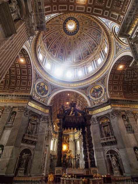 Dome inside St. Peter's Basilica in Vatican city, the autonomous ...