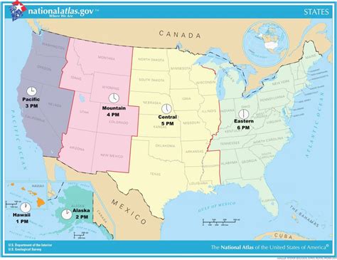 Time Zones Map Usa Printable Free Version