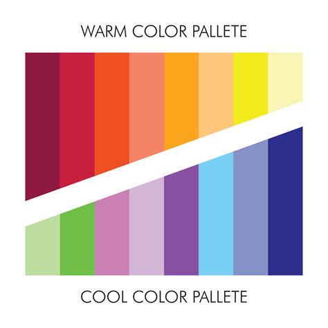 Warm and Cool Color Palette with Solid Colors 27338467 Vector Art at ...