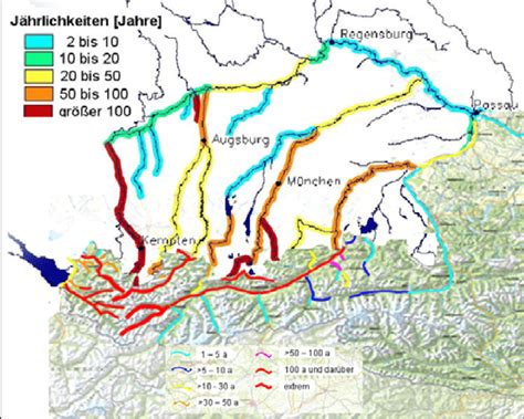 Estimated return periods of the observed floods in Germany and Austria ...