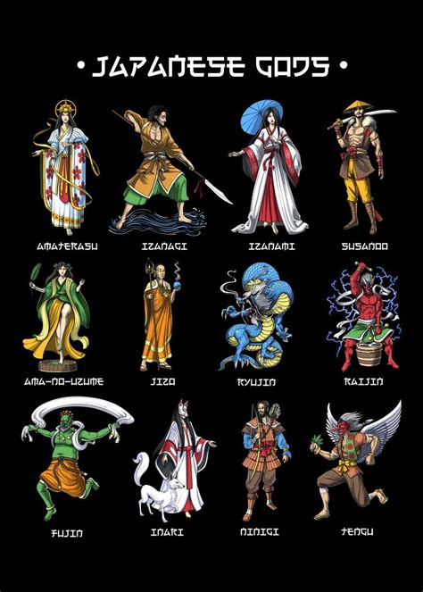 'Japanese Mythology Gods' Poster, picture, metal print, paint by ...