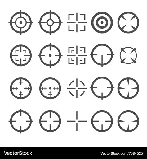 Crosshair icon set target mouse cursor pointers Vector Image