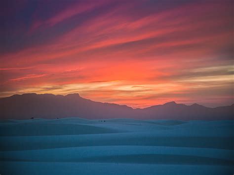 Red sunset: White Sands National Park, New Mexico