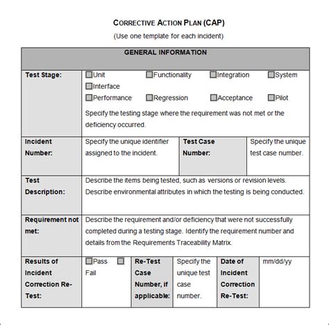 Fmcsa Corrective Action Plan Template Collection