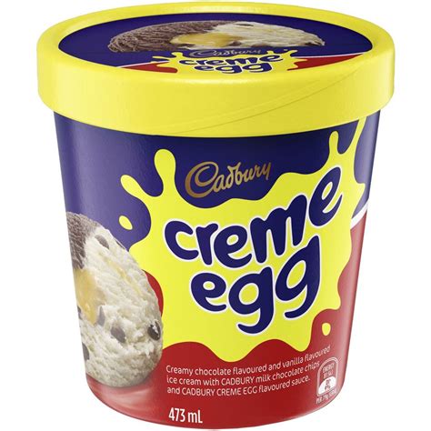 Cadbury Creme Egg Ice Cream 473ml Tub | Woolworths