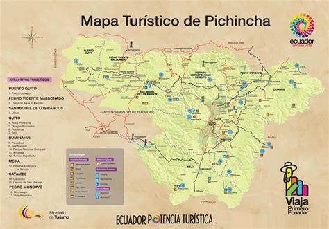 Tourist Attractions Map of (Quito) Pichincha, Ecuador - PlanetAndes