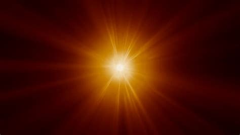 Red Lens Flare Rising Sun Style Spinning Star On Black Background Cgi ...