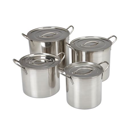 4 Pc Stainless Steel Stock Pot Set