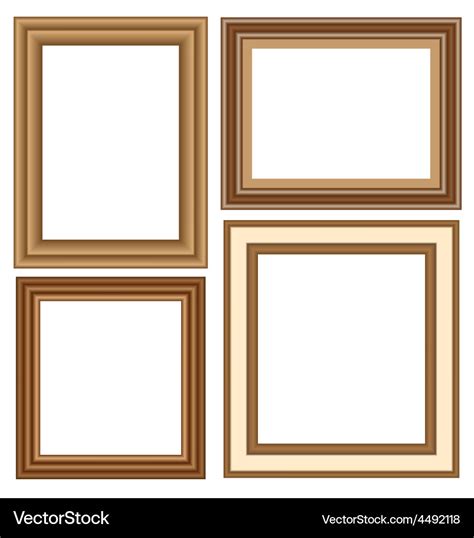 Wooden frames isolated on white Royalty Free Vector Image