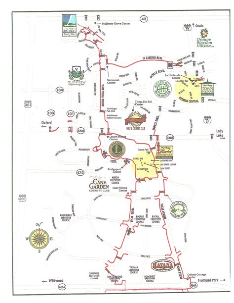 The Villages Printable Golf Course Map