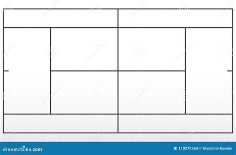 Tennis Court Dimensions Diagram In Feet. Vector Illustration ...