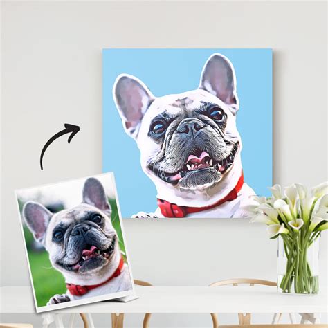 Custom Pet Portrait Dog Canvas Print Personalized Dog Wall Art Paintin ...